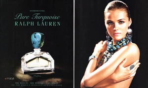 2005 Ralph Lauren Valentina Zelyaeva Pure Turquoise perfume 2-page MAGAZINE AD - Picture 1 of 1