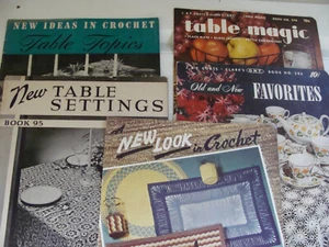 Lote de 5 manuales de ganchillo vintage años 30 + 50 manteles tapetes doilies etc #A - Imagen 1 de 6