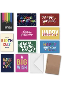 100 Birthday Cards, Bulk Birthday Cards assortment with Short Greeting... - Picture 1 of 2