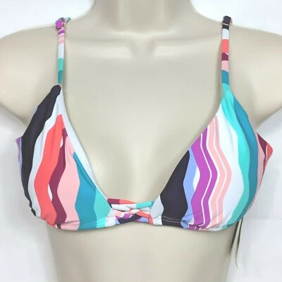 Nuevo con etiquetas Top de bikini Bar III Waves mediano ondulado púrpura blanco naranja verde Foto 1 de 4