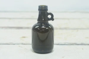 Botella vintage de vidrio soplado marrón oscuro botella de 250 ml con mango de sujeción para dedos - Imagen 1 de 7