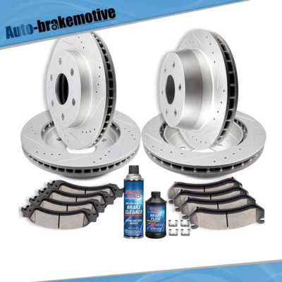 FRONT & REAR ROTORS + BRAKE PADS FOR CHEVY SILVERADO TAHOE GMC SIERRA 1500 YUKON Foto 1 de 4