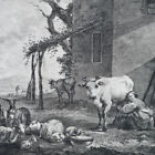 Berchem after Pierre Laurent Pastoral Scene Occupation Bergère Steel Stitch 1773