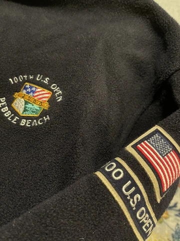 100th US Open Pebble Beach 2000 Large Sweatshirt SDI Navy Blue Cover