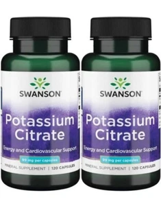 Swanson Potassium Citrate 99 mg 2 x 120 capsules - Picture 1 of 2