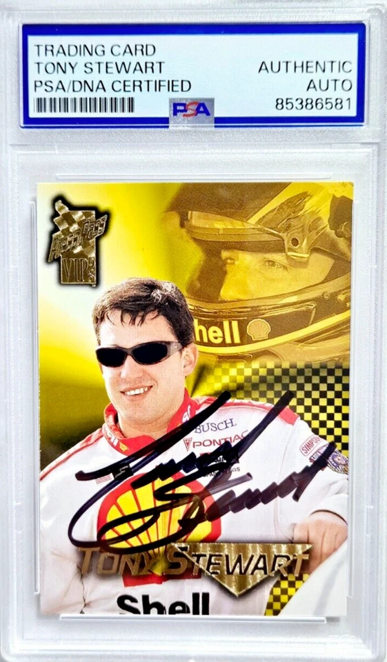 1998 Press Pass VIP 36 Tony Stewart Signed Rookie Card Autograph RC Auto PSA/DNA - Image 1 of 2