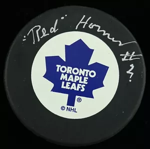 Red Horner Toronto Maple Leafs - Hockey Puck - PSA/DNA Authentic Autograph - Picture 1 of 4
