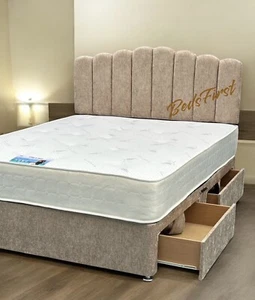 MEGAN DIVAN BED WITH HEADBOARD, MATTRESS free delivery - Picture 1 of 5