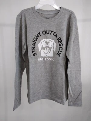 Camiseta Life is Good Boy L/S Crusher Straight Outta Rescue Gris Talla 7-8 58095 Foto 1 de 4