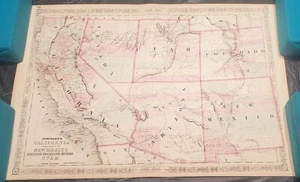 1863 Johnson's California with territories of New Mexico, Arizona, Colorado Neva - Picture 1 of 7
