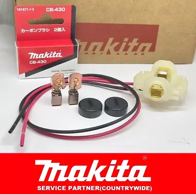 Genuine Makita Brush Holder 638925-4 + Cb430 Cabs & Brushes Dss501 Dss500 Dcs552 • 16.86£
