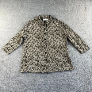 Vintage Chico's Design Jacket Womens Medium 1 Animal Print Metallic Stretch USA - Picture 1 of 19