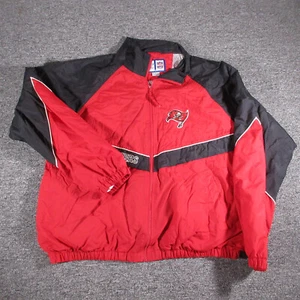 Vintage Logo Athletic Jacket Mens XL Red Black Tampa Bay Buccaneers NFL Full ZIp - Picture 1 of 8