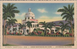 King's Tropical Inn Los Angeles Kalifornien OO McIntyre 1935 Leinen Postkarte GQ6 - Bild 1 von 2
