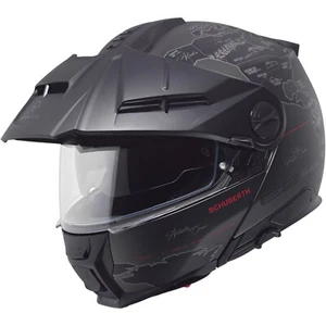 Motorrad Helm 57 (M) - Schuberth E2 Atlas Klapphelm - schwarz-anthrazit-rot matt - Bild 1 von 7