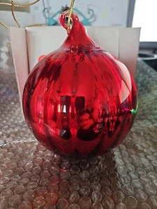 Dept 56 Vintage Ottica Grande Vetro Mercurio Rosso Palline di Natale Ornamento 130mm - Foto 1 di 11