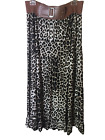 Vintage Magic Women’s Layered Leopard Print Skirt With Wide Elastic Belt Size 2X