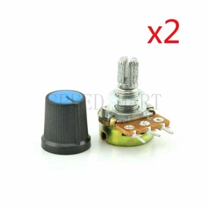 2set B10K Ohm Linear Taper Potentiometer WH148 15mm Shaft 3-Pin Plastic Knob - Picture 1 of 4
