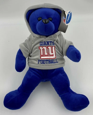 NFL New York Giants 14" Plush Bear w/ Original Tags - Hoodie Teddy Bear Blue NY Cover
