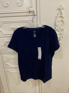 ST.JOHN'S BAY CLASSIC T-SHIRT SOLID NAVY CREW-NECK SHORT SLEEVE SZ. L NWT - Picture 1 of 7