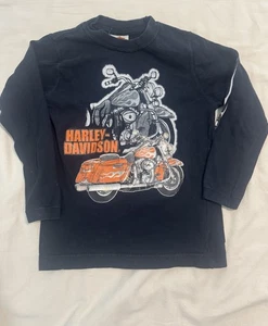Harley Davidson Langarm T-Shirt Jugend Kinder Größe 7 schwarz - Bild 1 von 8