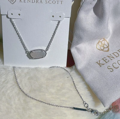 Brillante Collar Elisa - Plata de Ley con Drusy Iridiscente y Bolsa para el Polvo! Foto 1 de 4