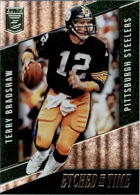 2016 Elite Etched In Time Green #ETTE Terry Bradshaw - FB - Image 1 of 2