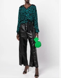 Diane Von Furstenberg S Silk Blend Blouse Top Shirt Art To Wear Retro 90s Design - Picture 1 of 10