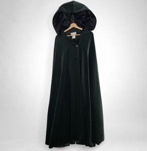 Capa Excalibor Renacimiento Feria Capa Esmeralda Verde Terciopelo Con Capucha Medieval LARP - Imagen 1 de 18