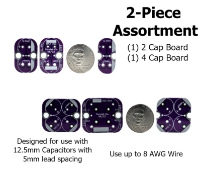 ATOMIC DIY ESC Cap Pack PCB -12.5mm Dia. / 5mm Lead Spacing - 2 Piece Assortment - Image 1 of 4