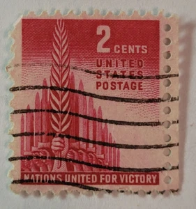 VINTAGE ~ Francobollo USA ~ Nazioni Unite per la Vittoria 1943 ~ 2 ¢ Francobollo Rosso -04 - Foto 1 di 6