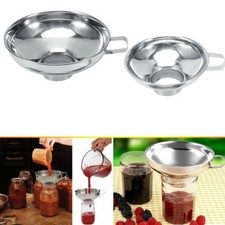 Steel Funnel Metal Fill Jam Jar Wide Neck Kitchen Tool S/L T1EY E0Y5