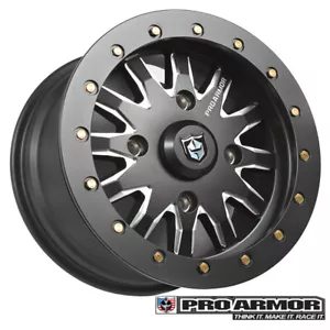 Pro Armor Wheel Halo Milled 15x7 Black Can-Am Commander Maverick X3 - Picture 1 of 3