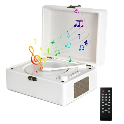 VASTTRON CD Player Portable with Bluetooth, Rechargeable CD Players Retro Suitcase CD ...