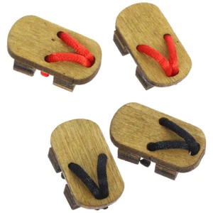 2 Pairs Mini Clog Shoes Child Dollhouse Miniature Slippers Adornment for - Imagen 1 de 12