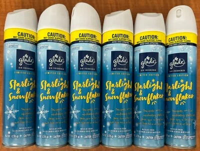 Освежитель воздуха Glade ограниченное издание праздничный аромат звездный свет и снежинки 8,3 унции 6 упаковок - Изображение 1 из 3