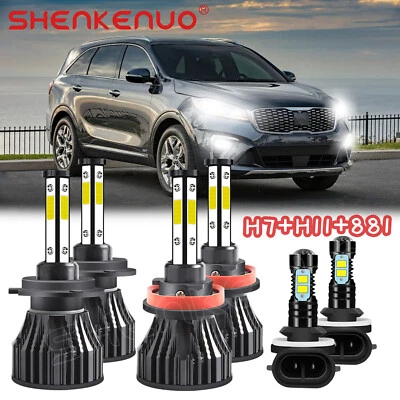 For Kia Sorento 2016-2019 6000K combo LED Headlight High Low Beam Fog Light Bulb - Image 1 of 4