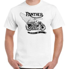 Panther Motorcycles Mens T-Shirt Model 100 Motorbike Biker Indian Top Bike BSA - Picture 1 of 10