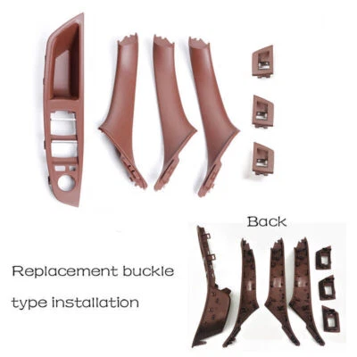 7PCS Window Inner Door Panel Handle Pull Trim Cover Set for BMW 5 Series F10 F11 Foto 1 de 4