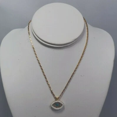 Women's Rebecca Minkoff Evil Eye Necklace With Turquoise retail $38 (N26308) - Image 1 of 4