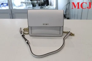 DKNY Mini Flap Crossbody Winter White Saffiano Leather NEW WITH TAG - Picture 1 of 7