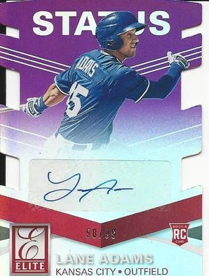 2015 Panini Elite Baseball Lane Adams Die Cut Rookie Auto Card RC 58/99 Braves - Image 1 of 2