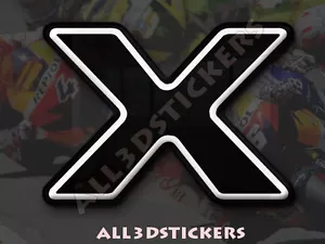 3D Stickers Resin Domed LETTER X - Color Black - 25 mm(1 inch) Adhesive Decal - Picture 1 of 1