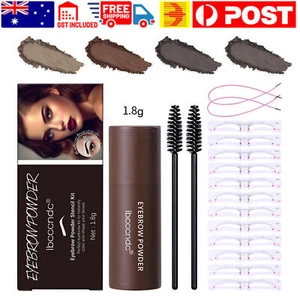 Eyebrow Stamp Stencil Kit with 12 Pcs Shaping Kit Reusable Brow Powder Brown - Picture 1 of 16