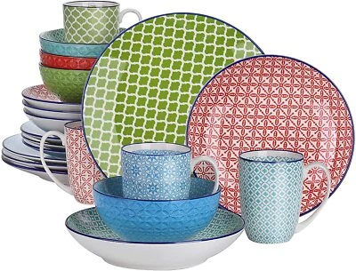 vancasso Macaron Geschirrset Kombiservice Porzellan Tafelservice Bunt 20 teilig - Bild 1 von 4