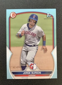 2023 Bowman Jorge Burgos #BP-98 Sky Blue Prospect /499 Guardians - Picture 1 of 2