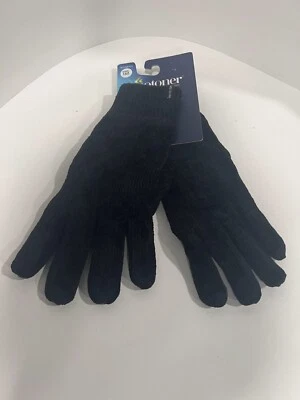 Isotoner Women's Chenille Winter Gloves Black One Size Foto 1 de 2