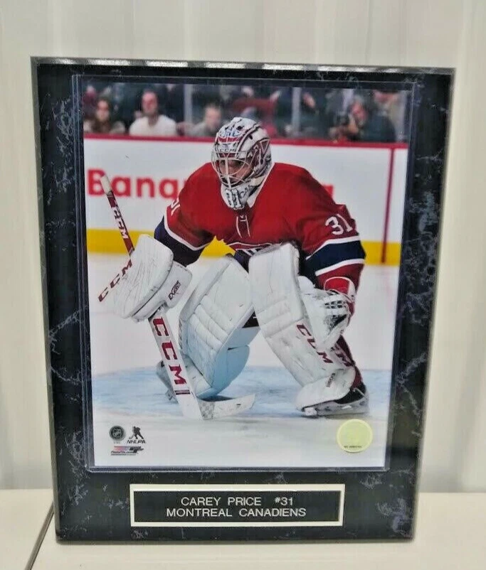 Placa de mármol negro Carey Price-Montreal Canadiens-10 1/2 x 13 con foto de 8x10 Foto 1 de 2