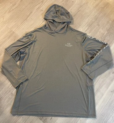 Realtree Mens 2XL Fishing 3/4 Sleeve VeProtection Lightweight Gray - Image 1 of 4