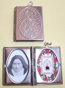 Saint Therese of Lisieux with Virgin Mary relic locket--Beautiful! - Picture 1 of 5